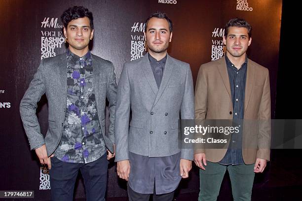Mexican band Reik pose during the red carpet of the Vogue's Fashion's Night Out Mexico 2013 on September 05, 2013 in Mexico City, Mexico.