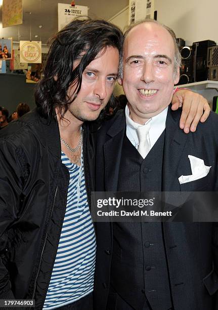 Carl Barat and Mick Jones attend the launch of 'Black Market Clash', an exhibition of personal memorabilia and items curated by original members of...