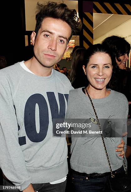 Nick Grimshaw and Sadie Frost attend the launch of 'Black Market Clash', an exhibition of personal memorabilia and items curated by original members...