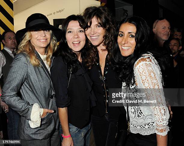 Jeanne Marine, Katy England, Jess Morris and Serena Rees attend the launch of 'Black Market Clash', an exhibition of personal memorabilia and items...