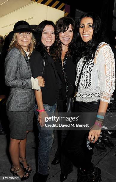 Jeanne Marine, Katy England, Jess Morris and Serena Rees attend the launch of 'Black Market Clash', an exhibition of personal memorabilia and items...