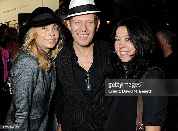 Jeanne Marine, Paul Simonon and Katy England attend the launch of 'Black Market Clash', an exhibition of personal memorabilia and items curated by...