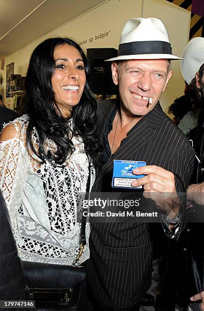 Serena Rees and Paul Simonon attend the launch of 'Black Market Clash', an exhibition of personal memorabilia and items curated by original members...