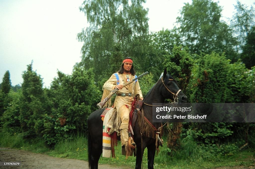 Pierre Brice als Winnetou, Bad Segeberg,;Karl-May-Spiele, Pferd,