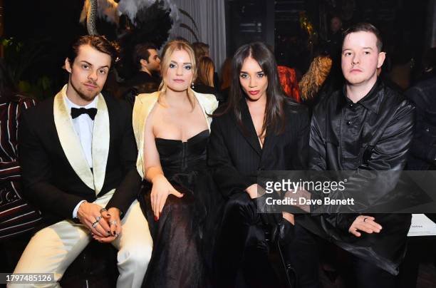 Herman Tommeraas, Alicia Agneson, Hannah John-Kamen and guest attend Joshua Kane's 'The Shipwrecked Tailors' fashion show at The Mandrake Hotel on...