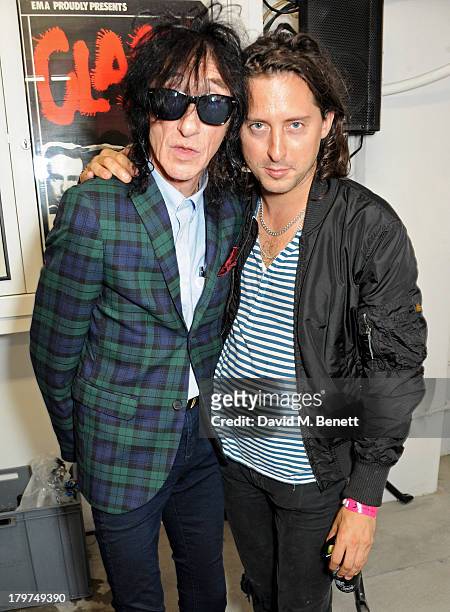 John Cooper Clarke and Carl Barat attend the launch of 'Black Market Clash', an exhibition of personal memorabilia and items curated by original...