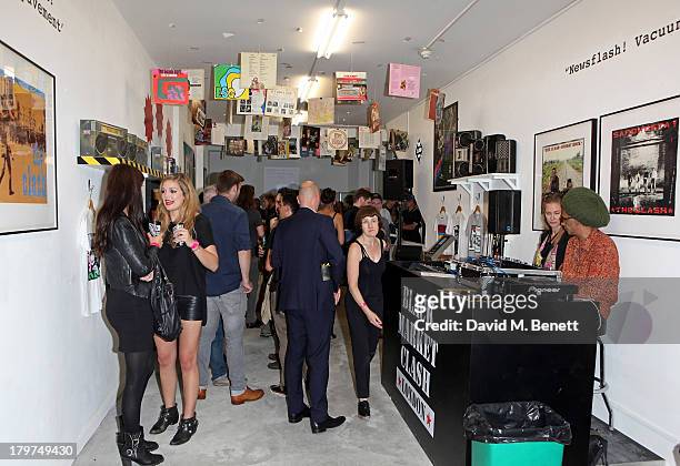 General view of the atmosphere at the launch of 'Black Market Clash', an exhibition of personal memorabilia and items curated by original members of...