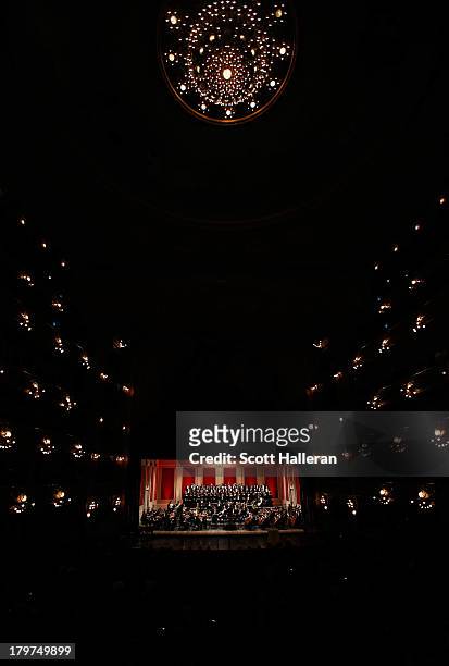 The national anthem of Argentina is performed during the Opening Ceremony of the 125th IOC Session at Teatro Colon on September 6, 2013 in Buenos...