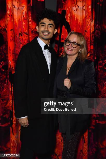 James Brown Jr and Erica Bergsmeds attend a cocktail reception followed by a VIP screening of "I'm Still Here" for London-based charity Under One Sky...