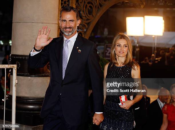 Prince Felipe of Spain and Princess Letizia of Spain attend the Opening Ceremony of the 125th IOC Session at Teatro Colon on September 6, 2013 in...