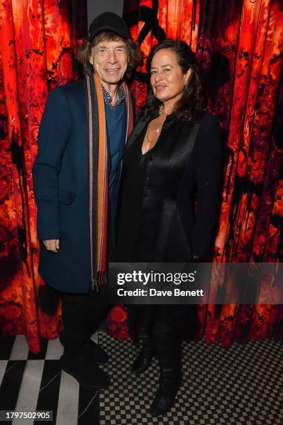 Sir Mick Jagger and Jade Jagger attend a cocktail reception followed by a VIP screening of "I'm Still Here" for London-based charity Under One Sky at...