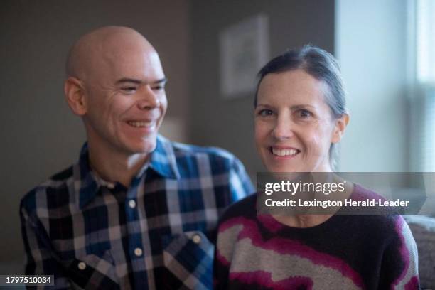 Emily Presley and her husband, Jeff, are photographed at their home in Lexington, Ky., on Tuesday, Nov. 21, 2023. Emily will spend her first...