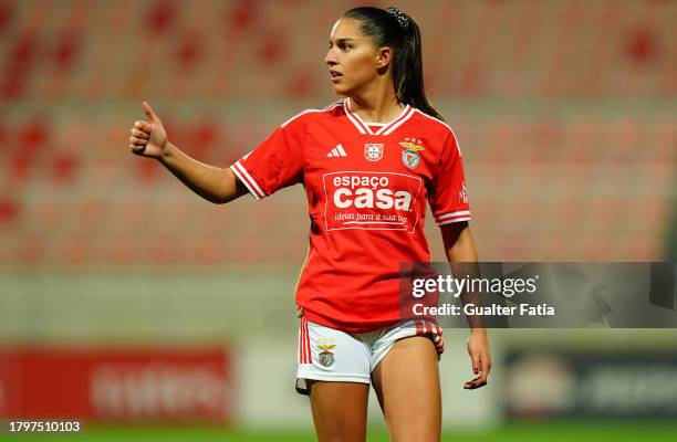 Kika Nazareth of SL Benfica celebrates after scoring a goal during the Group A - UEFA Women's Champions League 2023/24 match between SL Benfica and...