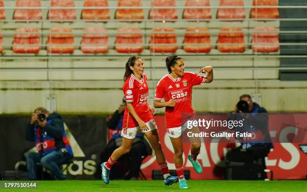 Kika Nazareth of SL Benfica celebrates after scoring a goal during the Group A - UEFA Women's Champions League 2023/24 match between SL Benfica and...