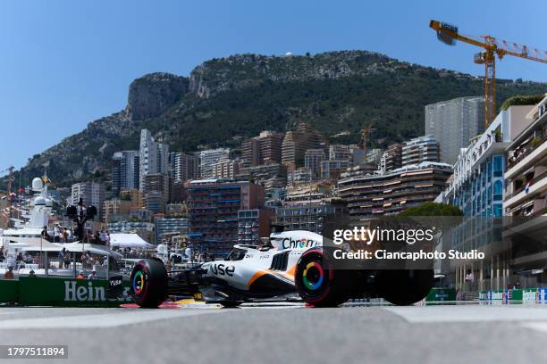 Oscar Piastri of Australia and McLaren F1 Team drives on track during qualifying ahead of the F1 Grand Prix of Monaco at Circuit de Monaco on May 27,...