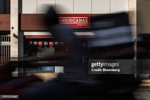 Motorist passes an Americanas store in Sao Paulo, Brazil, on Wednesday, Nov. 22, 2023. Americanas, one of Brazils largest brick-and-mortar retailers,...