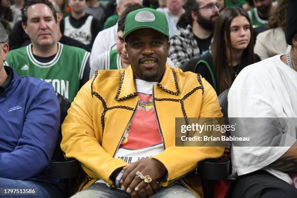 Ferg sits court side during the game between the Milwaukee Bucks and the Boston Celtics on November 22, 2023 at the TD Garden in Boston,...