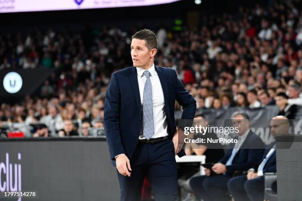 Jaka Lakovic is in action during the BKT EuroCup Round 8 match between U-BT Cluj-Napoca and CB Gran Canaria at the BT Arena in Cluj-Napoca, Romania,...