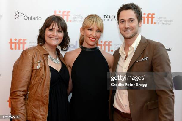 Director Megan Griffiths with actors Toni Collette and Ryan Eggold arrive at the "Lucky Them" premiere during the 2013 Toronto International Film...