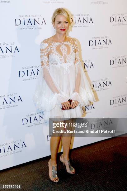 Actress Naomi Watts attends 'Diana' Paris movie premiere at Cinema UGC Normandie on September 6, 2013 in Paris, France.