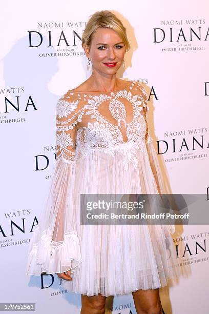 Actress Naomi Watts attends 'Diana' Paris movie premiere at Cinema UGC Normandie on September 6, 2013 in Paris, France.