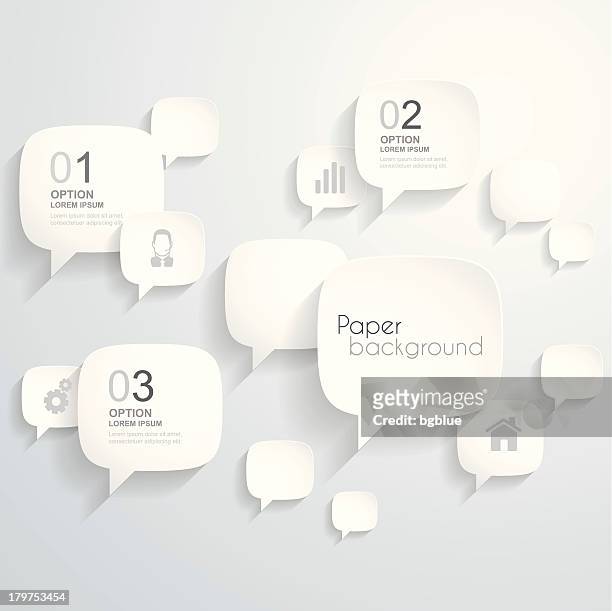 paper speech bubbles background - thought bubbles stock illustrations