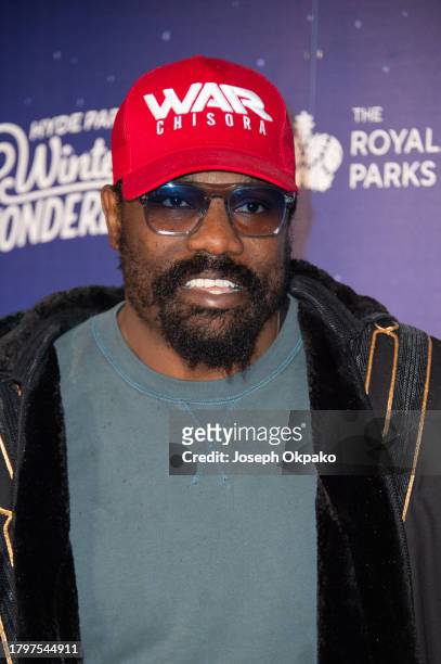 Derek Chisora attends the Hyde Park Winter Wonderland Charity Preview Night at Hyde Park on November 16, 2023 in London, England.