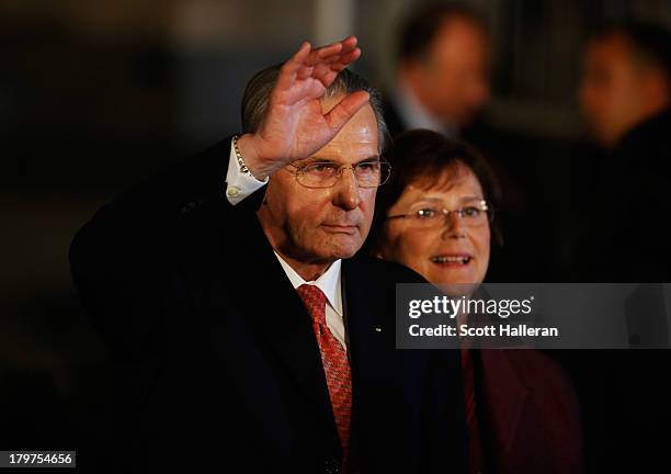 President of the IOC Jacques Rogge and wife Anne depart the Opening Ceremony of the 125th IOC Session at Teatro Colon on September 6, 2013 in Buenos...