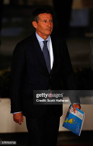 Lord Sebastian Coe departs the Opening Ceremony of the 125th IOC Session at Teatro Colon on September 6, 2013 in Buenos Aires, Argentina.