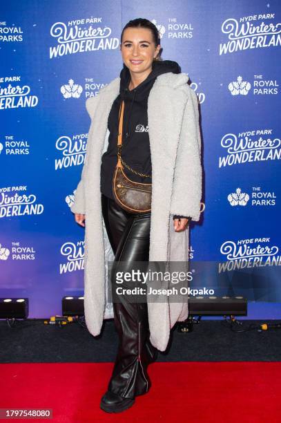 Dani Dyer attends the Hyde Park Winter Wonderland Charity Preview Night at Hyde Park on November 16, 2023 in London, England.