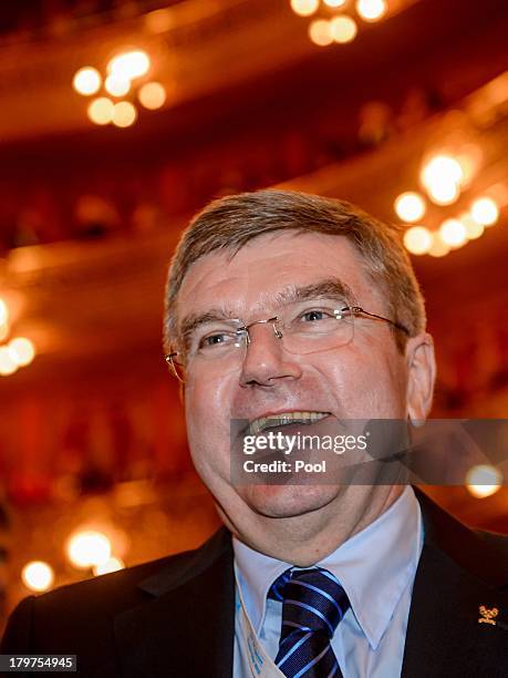 International Olympic Committee presidency candidate, German Thomas Bach smiles prior to the opening ceremony of the 125th session of the...