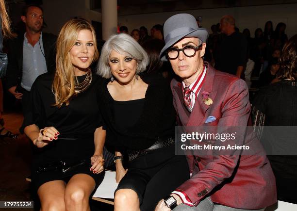 Mary Alice Stephenson, Lauren Ezersky and Patrick McDonald attends the Cushnie Et Ochs fashion show during MADE Fashion Week Spring 2014 at Milk...