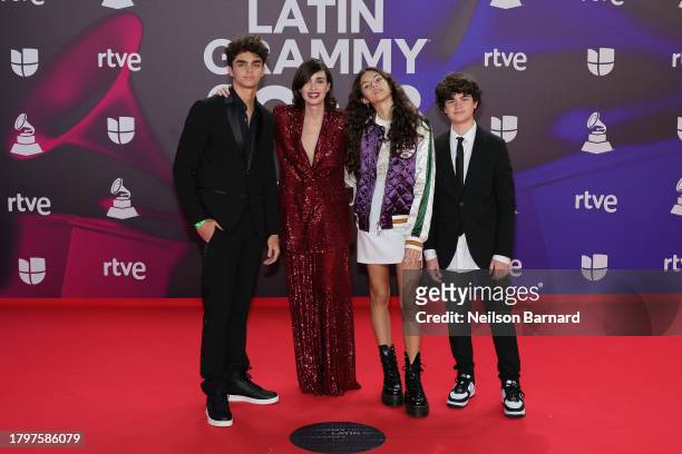 Orson Salazar Jr., Paz Vega, Ava Salazar, and Lenon Salazar attend The 24th Annual Latin Grammy Awards on November 16, 2023 in Seville, Spain.
