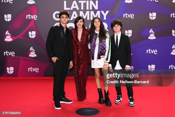 Orson Salazar Jr., Paz Vega, Ava Salazar, and Lenon Salazar attend The 24th Annual Latin Grammy Awards on November 16, 2023 in Seville, Spain.