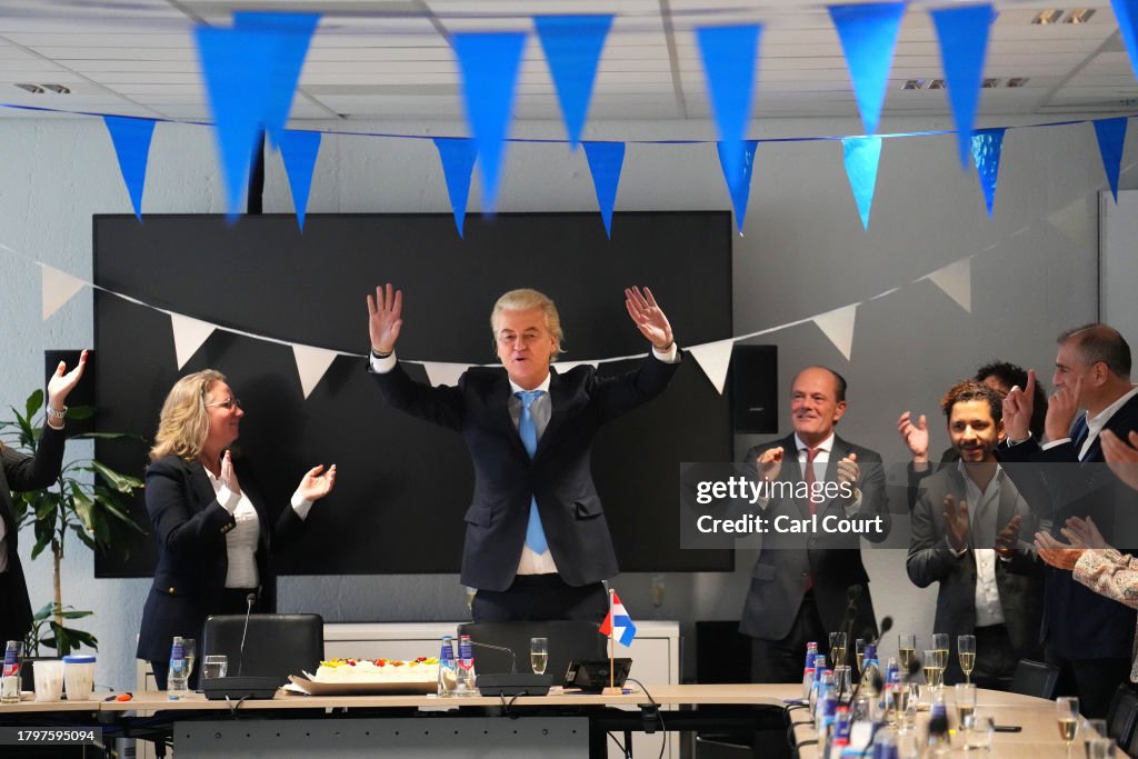 Geert Wilder's Dutch Far-Right PVV Party Celebrate Election Victory