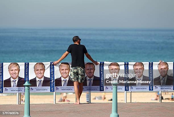 Atmosphere at Bondi Beach in the electorate of Wentworth on election day on September 7, 2013 in Sydney, Australia. Voters head to the polls today to...