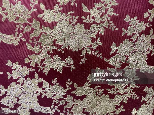 full frame of lace textile - robe en dentelle photos et images de collection