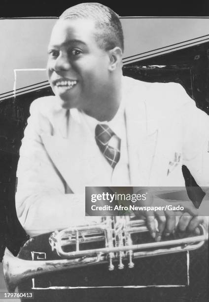 American jazz musician Louis Armstrong poses for his movie 'Pennies from Heaven,' January 16, 1937.