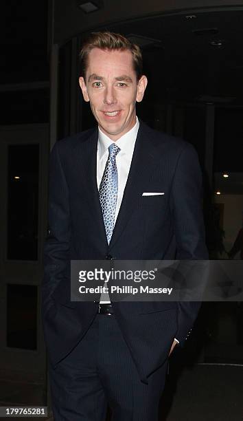 Host Ryan Tubridy attends the Late Late Show at RTE Studios on September 6, 2013 in Dublin, Ireland.