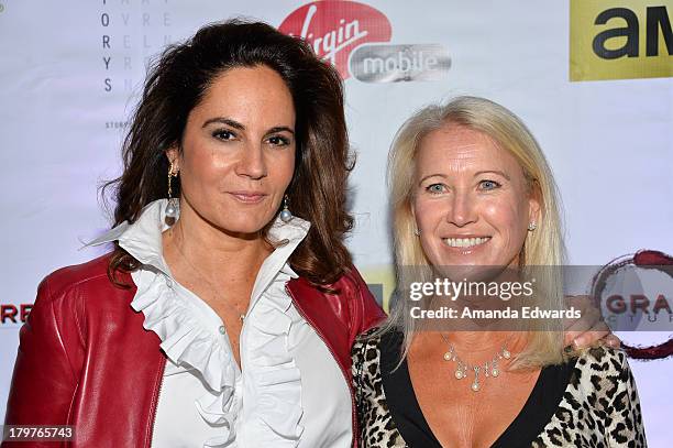 Co-writer/ producer Emily Wachtel and Clea Newman Soderlund attend the Virgin Mobile Arts & Cinema Centre's "Lucky Them" After Party during the 2013...