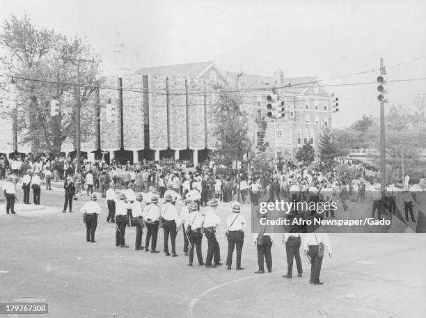 Demonstrations took place at Morgan State College, Baltimore, Maryland, 1970.