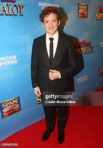 Ethan Slater poses at the opening night of "Spamalot" on Broadway at The St. James Theatre on November 16, 2023 in New York City.