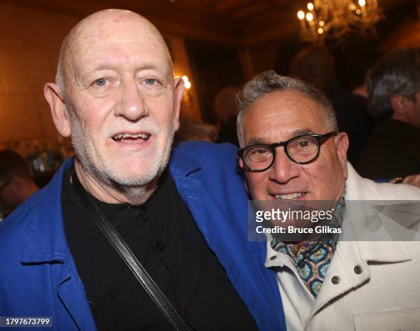 John Du Prez and Robert Horn pose at the opening night of "Spamalot" on Broadway at The St. James Theatre on November 16, 2023 in New York City.