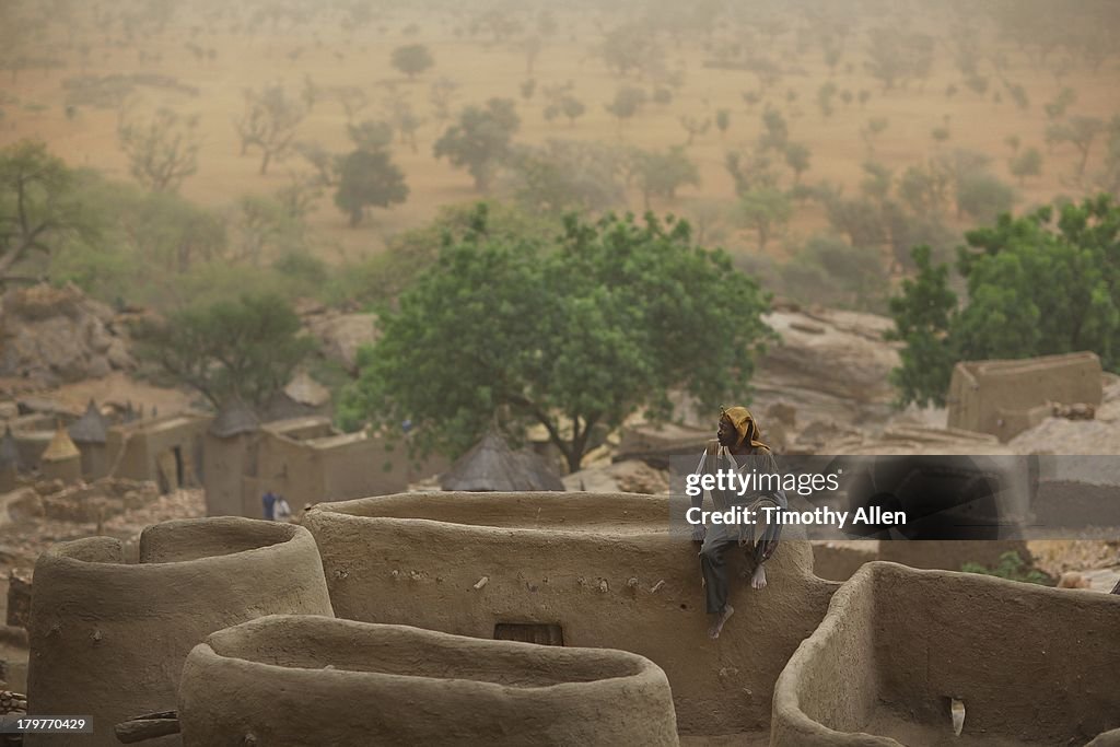 Dogon village under the Bandiagara Cliffs, Mali