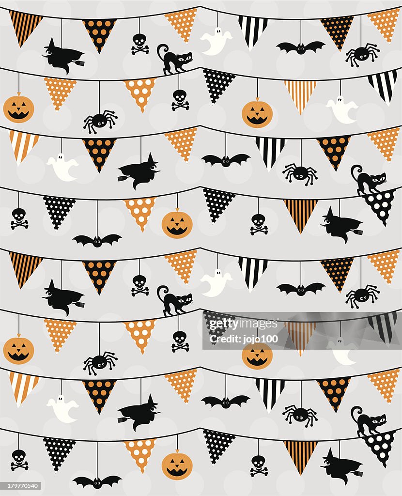 Halloween Bunting & Icons Pattern