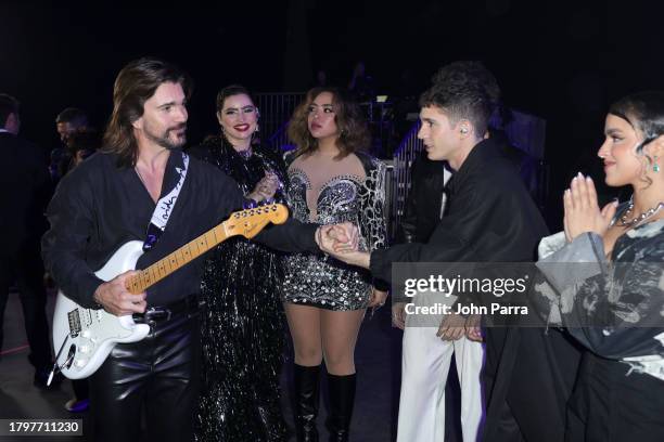 Juanes, Natascha Falcão, León Leiden Paola Guanche and GALE attend The 24th Annual Latin Grammy Awards on November 16, 2023 in Seville, Spain.