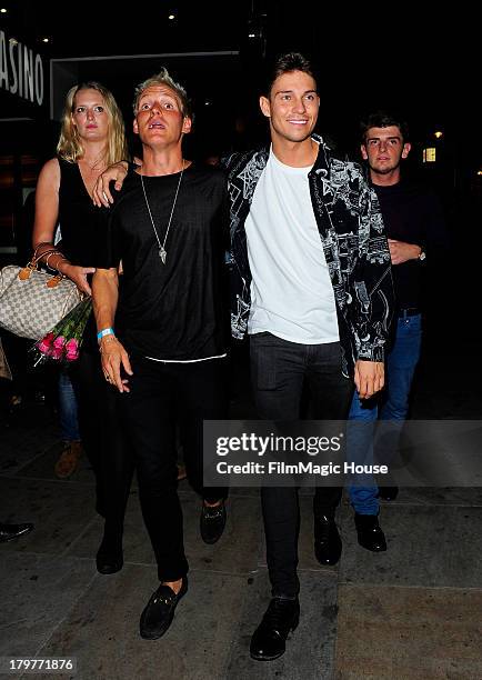 Joey Essex and friends leave Cafe De Paris night club in Leicester Square. On September 6, 2013 in London, England.