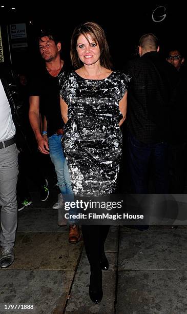 Daniella Westbrook shows off her Engagement ring, as she leaves Cafe De Paris night club in Leicester Square. On September 6, 2013 in London, England.