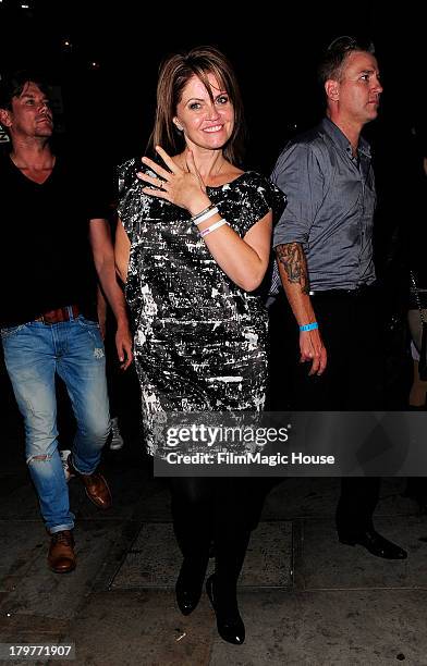 Daniella Westbrook shows off her Engagement ring, as she leaves Cafe De Paris night club in Leicester Square. On September 6, 2013 in London, England.