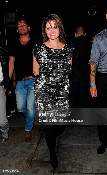 Daniella Westbrook shows off her Engagement ring, as she leaves Cafe De Paris night club in Leicester Square. On September 6, 2013 in London, England.